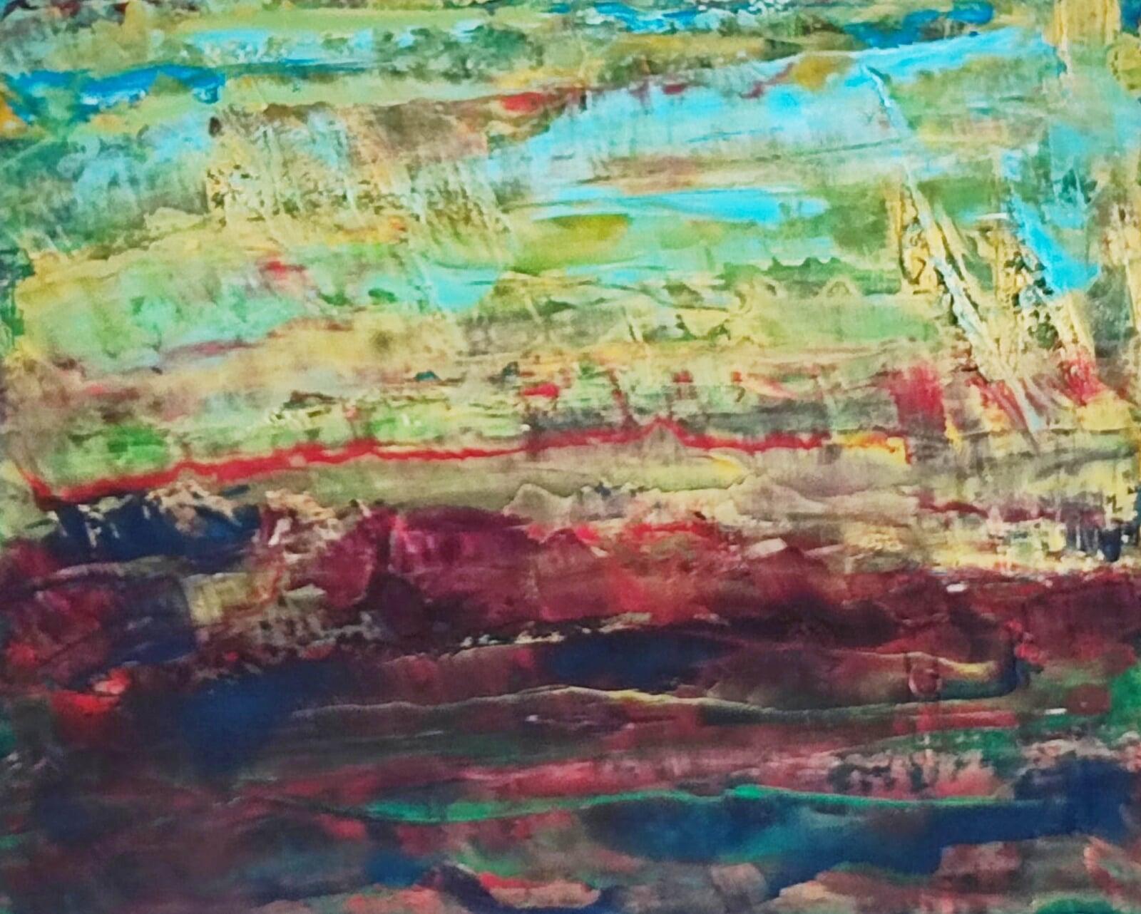 gelb und rot abstrakte Landschaft