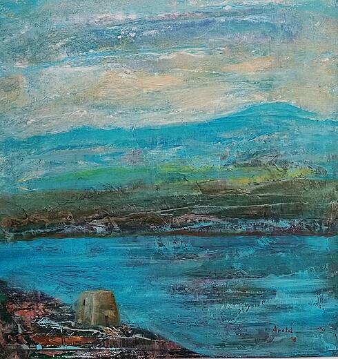 Italienische Landschaft mit Turm