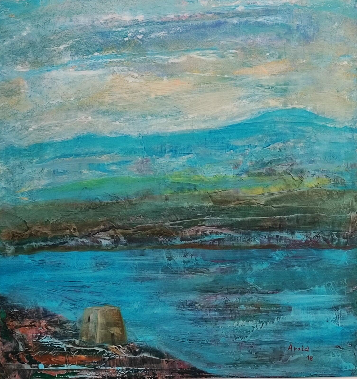 Italienische Landschaft mit Turm