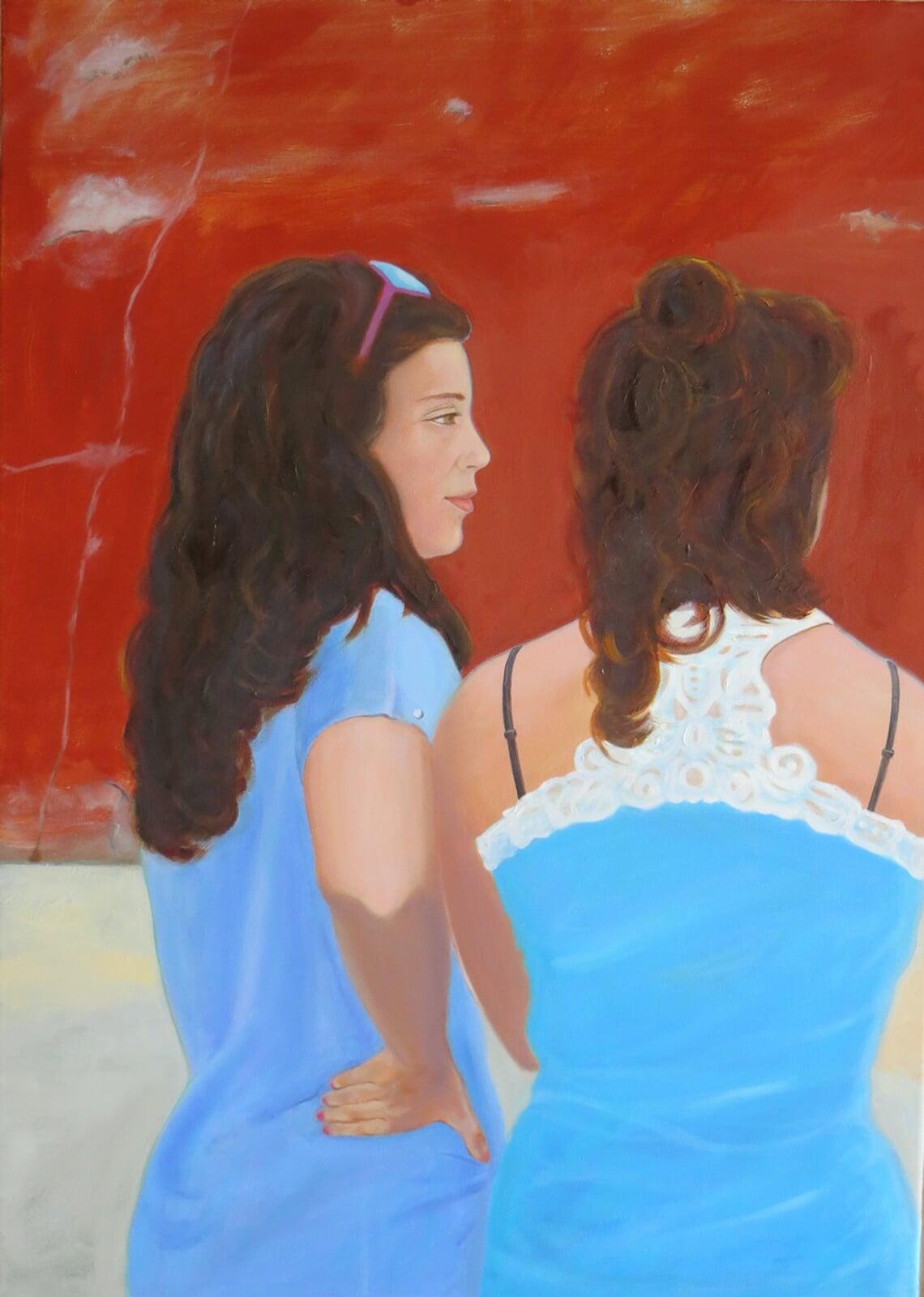 Two girls in the shadow