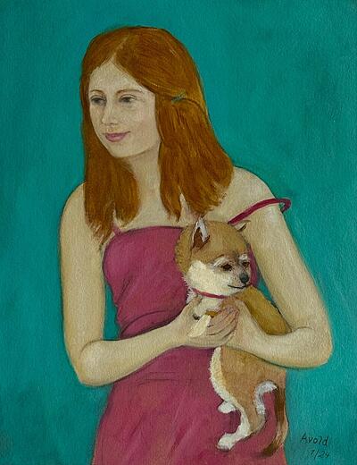 Girl with a little dog