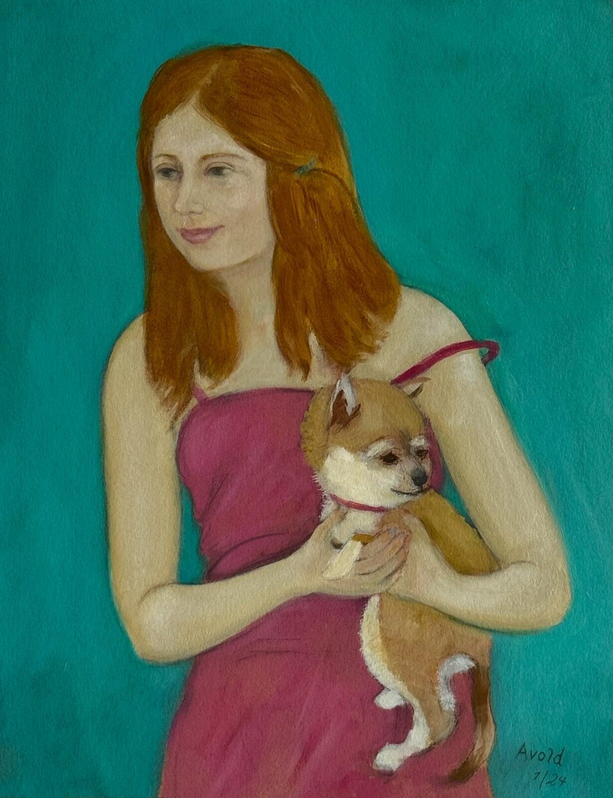 Girl with a little dog